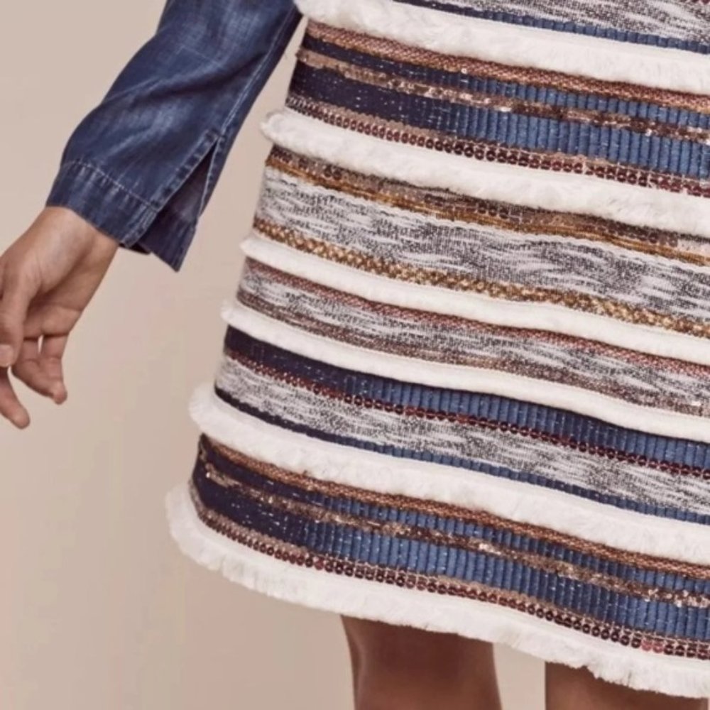 Anthropologie Moulinette Soeurs Erine Fringe Beaded Skirt - Picture 2 of 8
